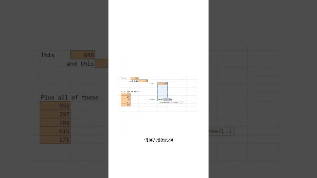 How to Create a SUM in Excel #shorts