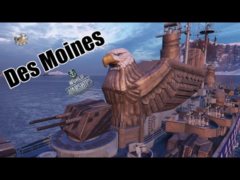 World of Warships: Des Moines brawling with Battleships