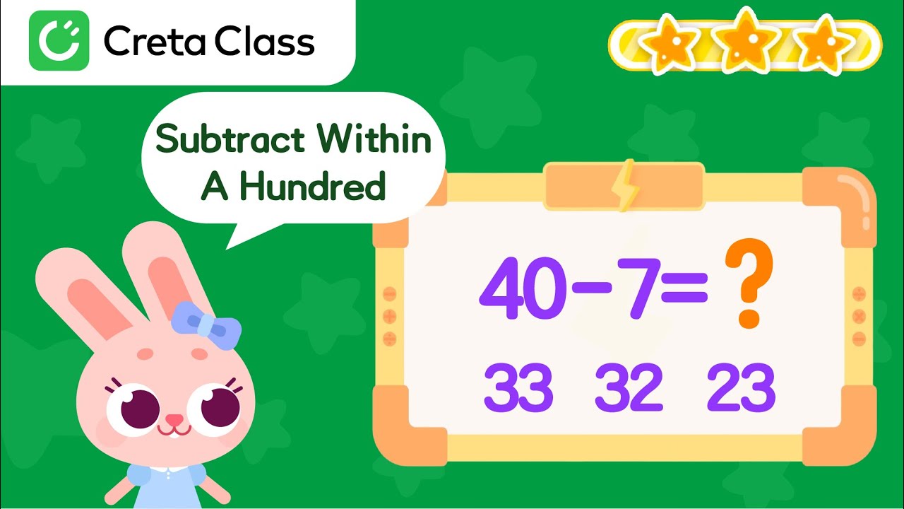 Math Lesson: Subtraction within 100 | Math Activity | Kids Video For Kids | Creta Class