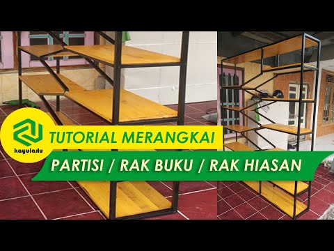 TUTORIAL MERAKIT PARTISI / RAK BUKU / RAK HIASAN KAYULAKU ID WA 089 601 089 679