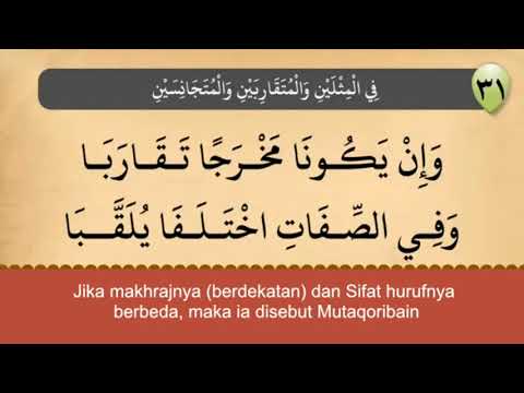 Tuhfathul Athfal | Idgham Mitslain, Mutaqoribain, Mutajanisain