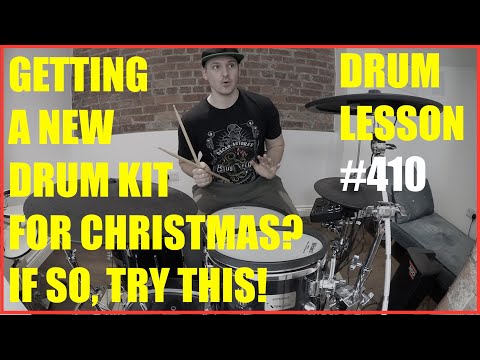 A Festive 16th Note Triplet Lesson - Drum Beat & Fill - Drum Lesson #410
