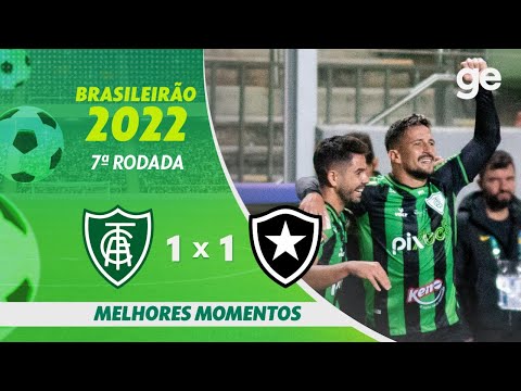 AMÉRICA-MG 1 x 1 BOTAFOGO  | MELHORES MOMENTOS | 7ª RODADA BRASILEIRÃO 2022 | ge.globo