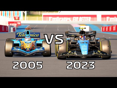 Alpine F1 2023 A523 vs Renault F1 2005 R25 (Fernando Alonso) - Paul Ricard Circuit