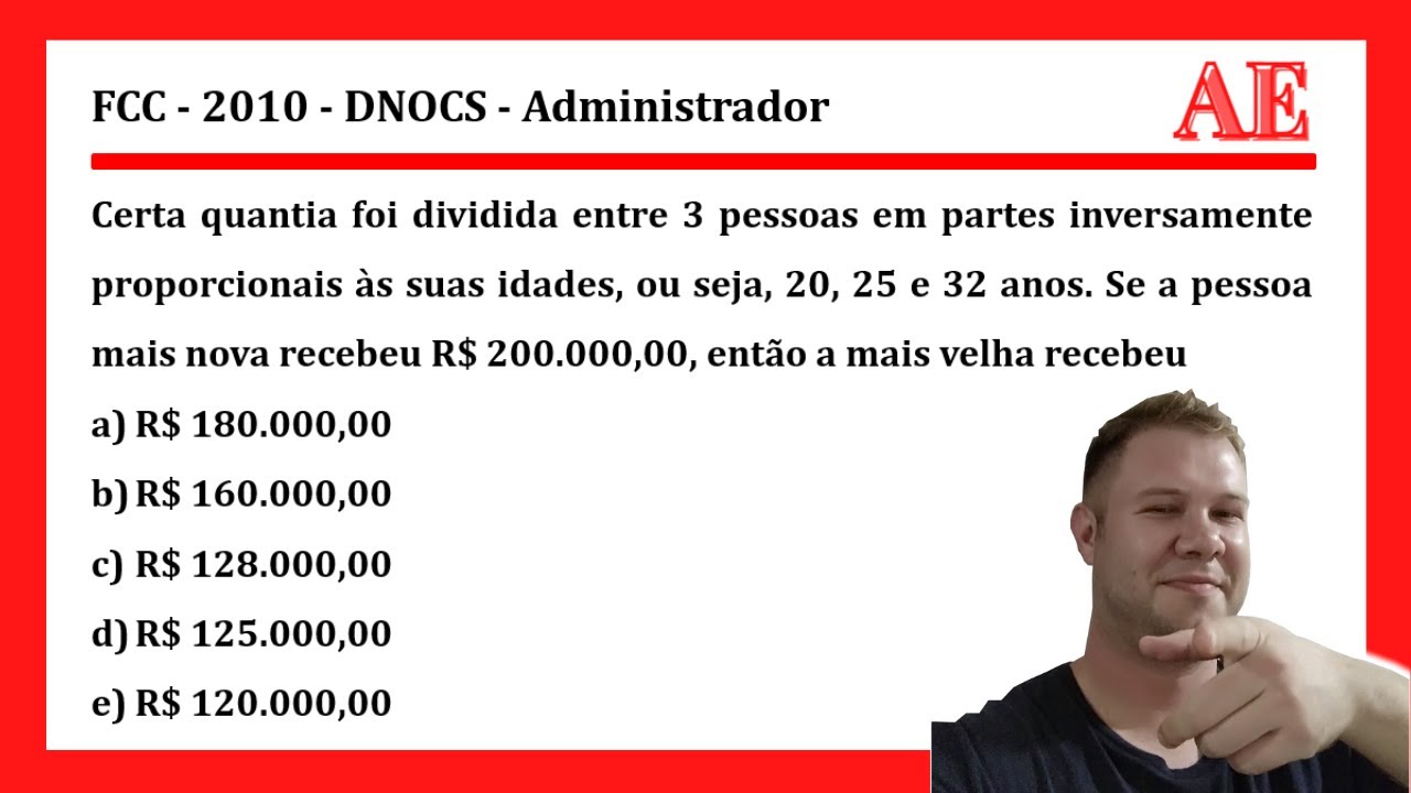 🚀🚀 Pra DOMINAR❗❗ Divisão INVERSAMENTE Proporcional! Razão e Proporção - Questões de Concurso