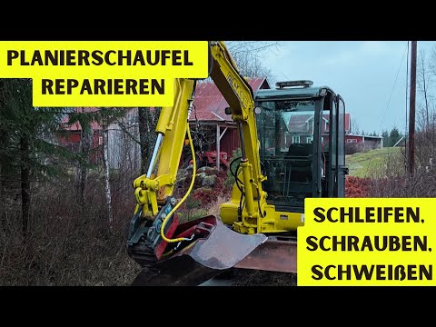 Bagger-Reparatur: Planierschaufel fit für Permakultur