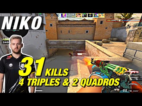 NiKo 2 QUADROS & 4 TRIPLES dust2! 🥵 CSGO NiKo POV