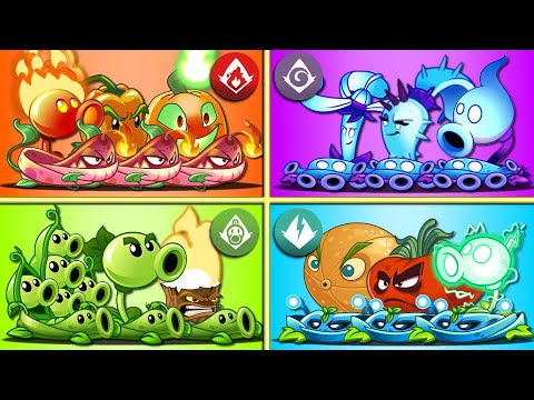 4 Team Plant & Vine Battlez - Who Will Win? - PvZ 2 Team Plant vs Team Plant