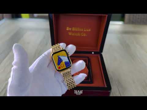 Custom 24k Gold HERMES Apple Watch! Diamond Link Band 24k Gold