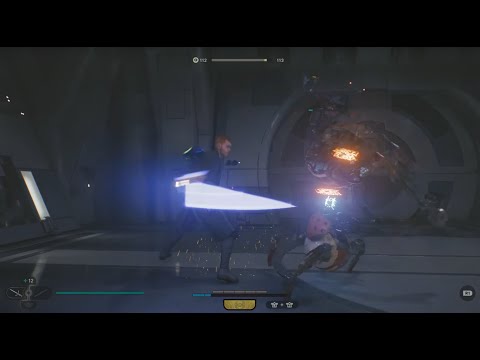 STAR WARS Jedi: Survivor - How To Kill 2 Droidekas Using The Crossguard Lightsaber (No Damage)