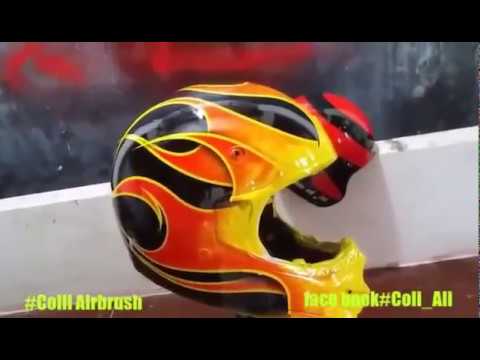 Teknik Airbrush Grafis Minimalis Di Helmet Ltd Bonapaint