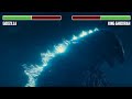 Godzilla vs. King Ghidorah WITH HEALTHBARS | First Fight | HD | Godzilla: King of the Monsters