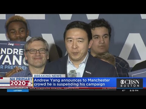 アンドリュー・ヤン氏、NH第一次世界大戦後に大統領選挙運動を中断 (Andrew Yang Suspends Presidential Campaign After NH Primary)