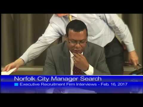 Norfolk City Manager Search - Recruitment Firm Interviews