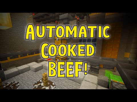 Automatic Cooked Beef Farm! | Let's Play! Minecraft Ep.141