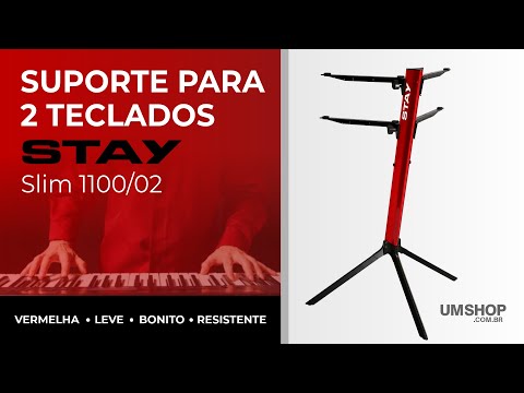 SUPORTE PARA 2 TECLADOS STAY SLIM 1100/02 COR VERMELHA LEVE , BONITO , RESISTENTE | UMSHOP