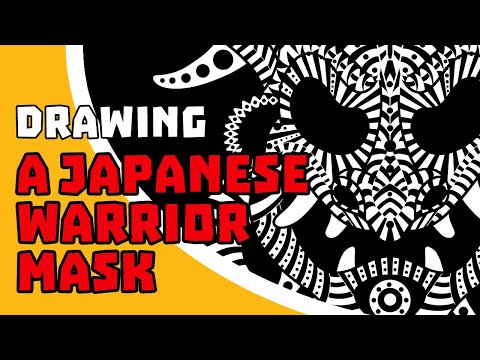 Drawing a Japanese warrior mask - Wacom Intuos PRO and...