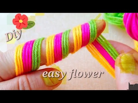 It's So Cute 🌺🌟 Superb Woolen Flower Craft Idea Finger | hand embroidery amazing flower design
