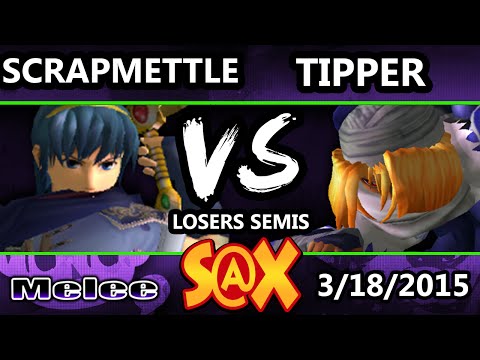 S@X - Tipper (Sheik) Vs. ScrapMettle (Marth) SSBM Losers Semis - Smash Bros. Melee