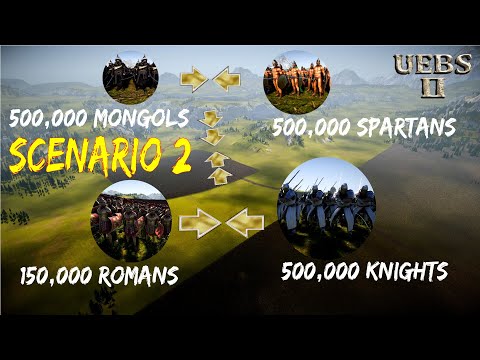BATTLE ROYALE ROMAN GENERAL vs SPARTAN vs HEAVY KNIGHT vs MONGOL GENERAL | Battle Simulator 2 UEBS 2
