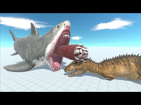 Mutant Megalodon vs Carcharodontosaurus🦈🦖 - Animal Revolt Battle Simulator