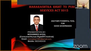 Citizens Right to Service under Maharashtra Right to Public Service Act 2015 by Mohammed Afzal