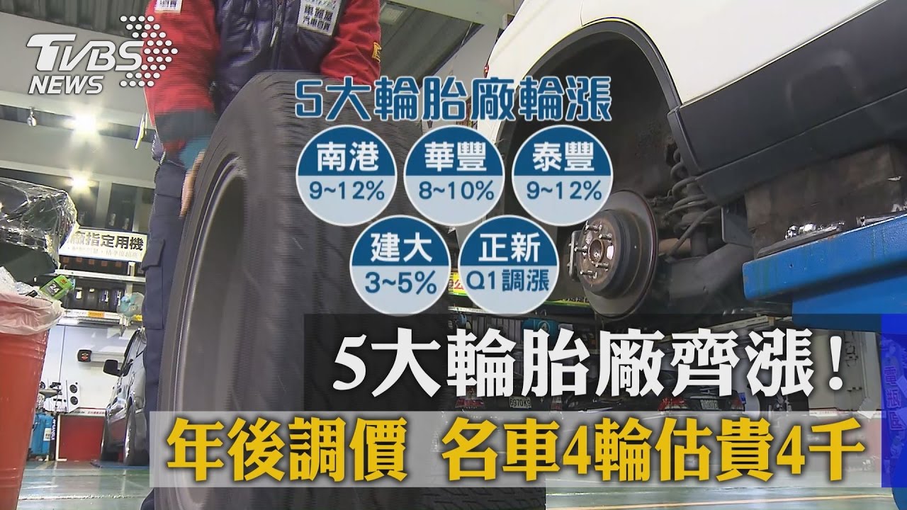 5大輪胎廠齊漲!年後調價 名車4輪估貴4千
