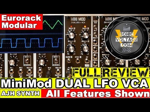 AJH Synth MiniMod Dual LFO VCA Review. Eurorack Modular LFO and VCA Module for Modular Synth.