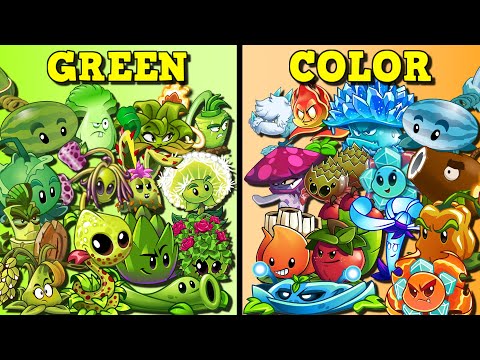 Team GREEN vs COLOR Plants - Who Will Win? - PvZ 2 Team Plants vs Team Plants