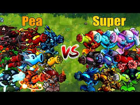 PVZ 1 Fusion 3.4 Challenge!! Team Pea VS Team Super Pea VS 300 Zombie Random - Who Will Win?
