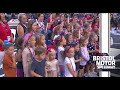 Children of Cup drivers, crews perform National Anthem at Bristol