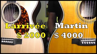 Video thumbnail for $4k vs $2k Acoustic Guitar - Martin 000-28EC vs Larrivée OM-03R by L&M Guitar Corner