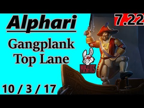 MSF Alphari as Gangplank Top Lane - S7 Patch 7.22 - EUW Challenger - Full Gameplay