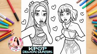Drawing Why Mira and Zoey Shocked ? 😱😯 K-Pop Demon Hunters 2 || rumi golden || Drawing for Beginners