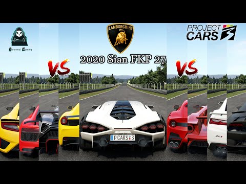 Lamborghini Sian FKP 37 Vs Top 10 Super Cars | Project Cars 3 | Battle OF The Fastest Super Cars |