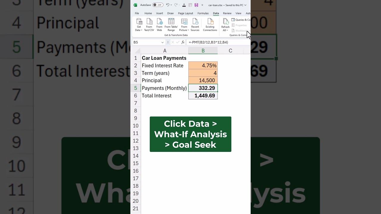 Maximize Loan Amounts Using Excel Goal Seek Tool
