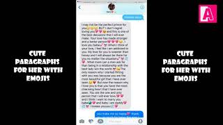 Cute paragraphs for her with emojis