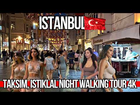 🇹🇷Must See Istanbul Taksim to Istiklal 4K Night Walking Tour 2025 | Shops, Restaurants, Cafes & Bars