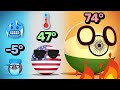 COUNTRIES SCALED BY TEMPERATURE Countryballs Animation