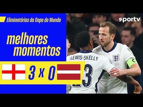 Gols e lances de Inglaterra x Letonia