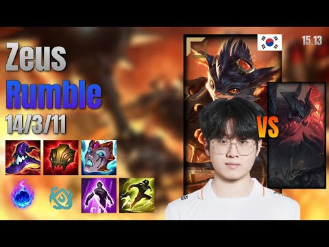 Zeus Top Rumble vs Aatrox lol KR solo rank Full Game 15.13 | 제우스 럼블 vs 아트록스