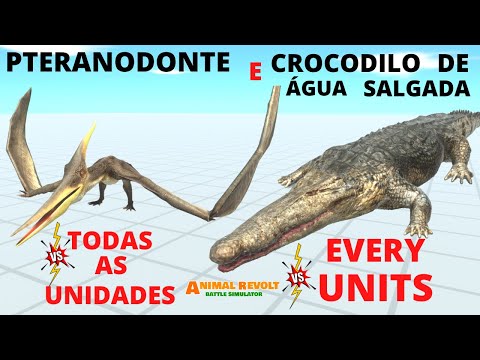 Crocodilo de Água Salgada e Pteranodonte VS Todas as Unidades  - EVERY UNITS - ARBS