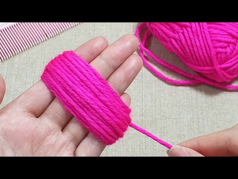 Super Easy Flower Craft Idea with Woolen - Hand Embroidery Amazing Trick - Sewing Hack - Wool Design