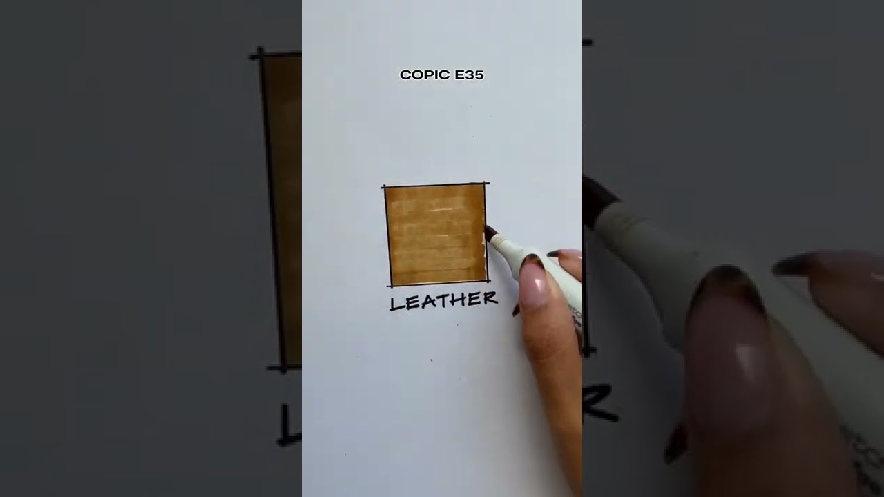 how to draw leather | quick render marker