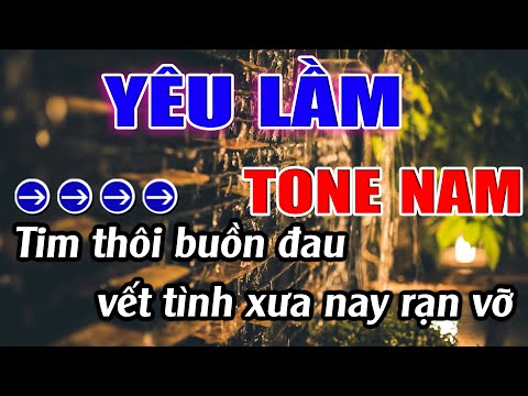 Yêu Lầm Karaoke Tone Nam Karaoke Lâm Beat - Beat Mới