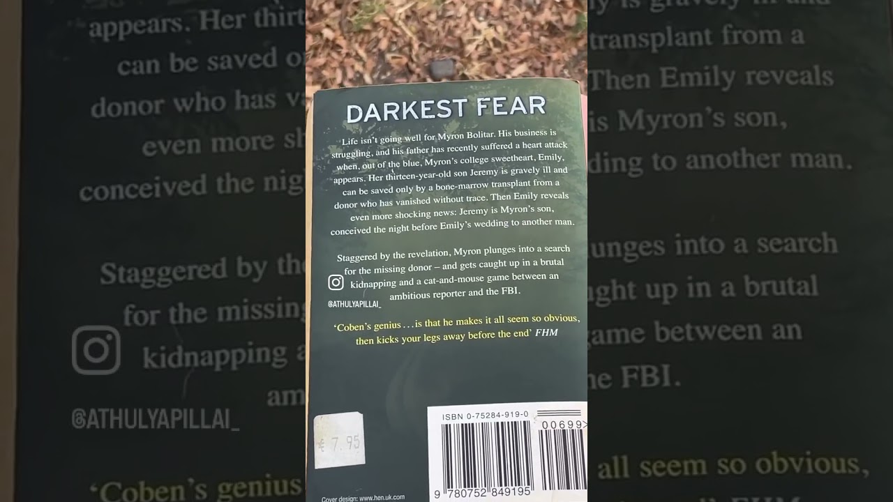 Review on my instagram Darkest fear-Harlan coben u need to runnn🏃‍♀️and buy this book