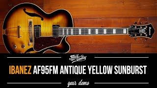 Video thumbnail for Ibanez AF95FM Antique Yellow Sunburst - Gear Demo by Max Guitar Store