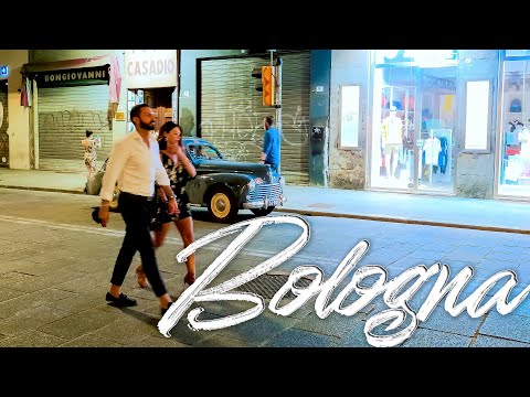 NIGHT LIFE IN BOLOGNA. Italy - 4k Walking Tour around the City - Travel Guide. trends, moda #Italy