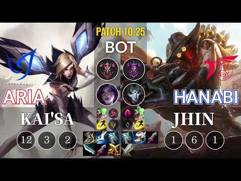 CGA Aria Kai'Sa vs TLN Hanabi Jhin Bot - KR Patch 10.25