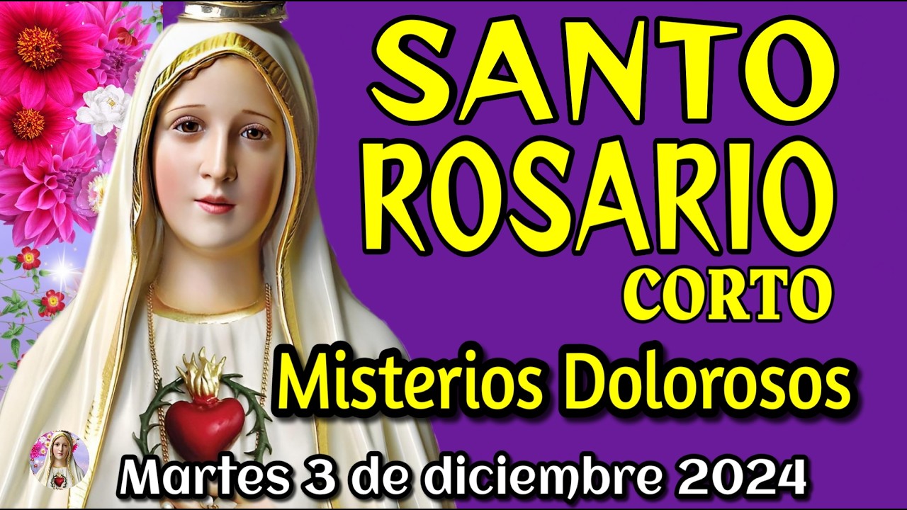 SANTO ROSARIO Corto🌷hoy martes 3 de diciembre PAZ✨ALEGRIA🌹Misterios Dolorosos🙏Pide a la Virgen María